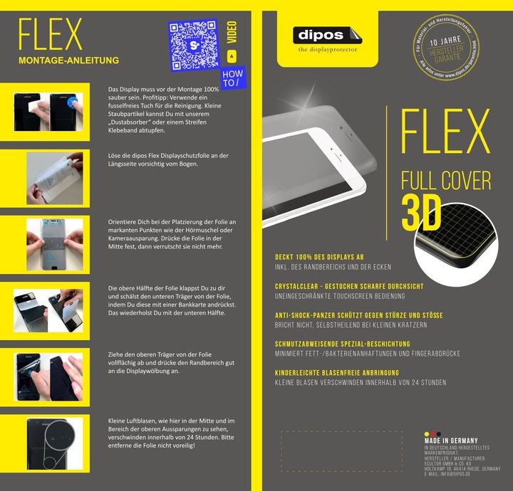 Produktbild Dipos 3D Full Cover Schutzfolie (1 Stück, Motorola Moto G53)