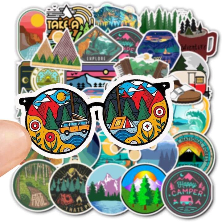 Produktbild JTI 50x Aufkleber und Abziehbilder - Camping