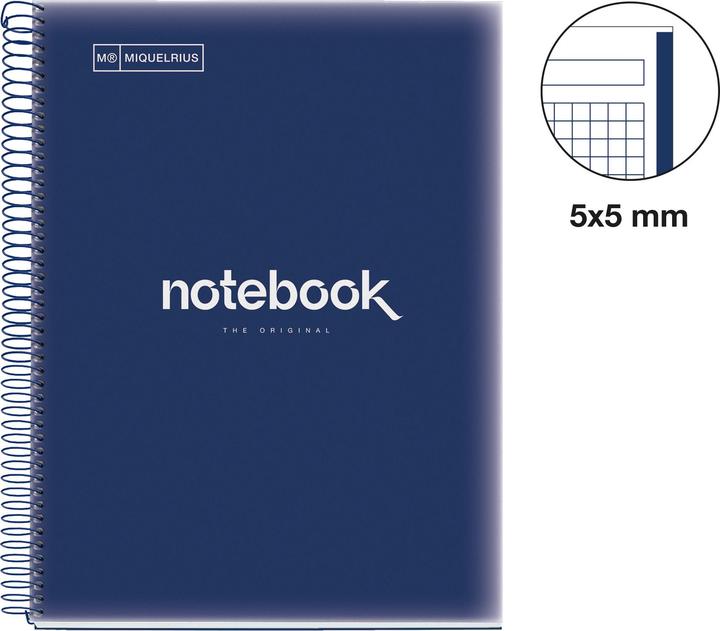 Miquelrius Notizbuch A4 80 SQU.90G PP EMOTIONS NAVY (A4, Dotted, Soft cover)