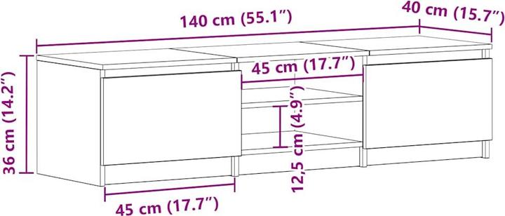 Produktbild vidaXL TV-Schrank (140 x 40 x 35.50 cm)