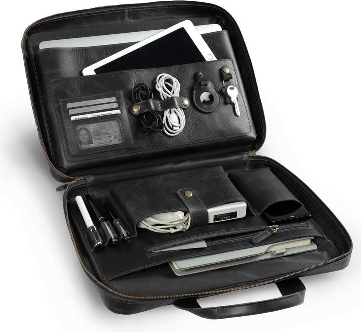 Produktbild Only-Bags.Store Top-Grain-Leder-Reise-16-Zoll-Laptoptasche, Aktentasche, Umhängetasche, Portfolio, Notebook (16")