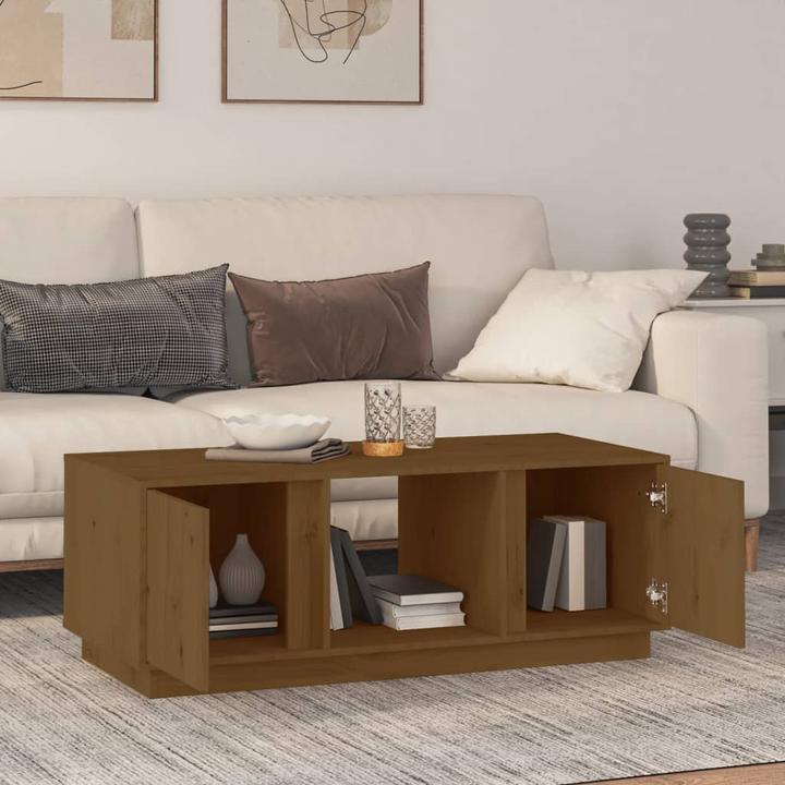 Produktbild vidaXL Couchtisch Honigbraun 110x50x40cm Massivholz Kiefer Beistelltisch Tisch