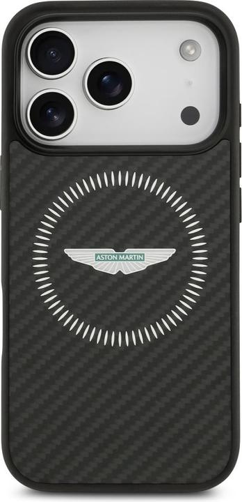 Actual product image Aston Martin Case HC Kevlar Counter Design MagSafe for iPhone 17 Pro black (Apple iPhone 17 Pro)