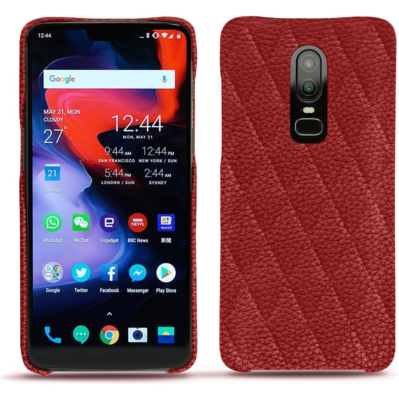 Noreve Lederschutzhülle (OnePlus 6), Smartphone Hülle, Rot