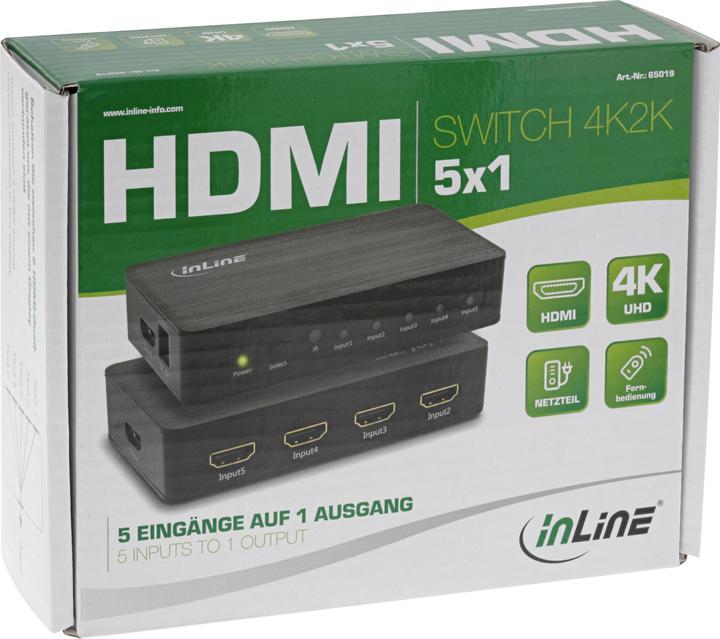 Produktbild InLine ® HDMI Switch, 5-fach, 4K2K@60Hz, HDCP 2.2