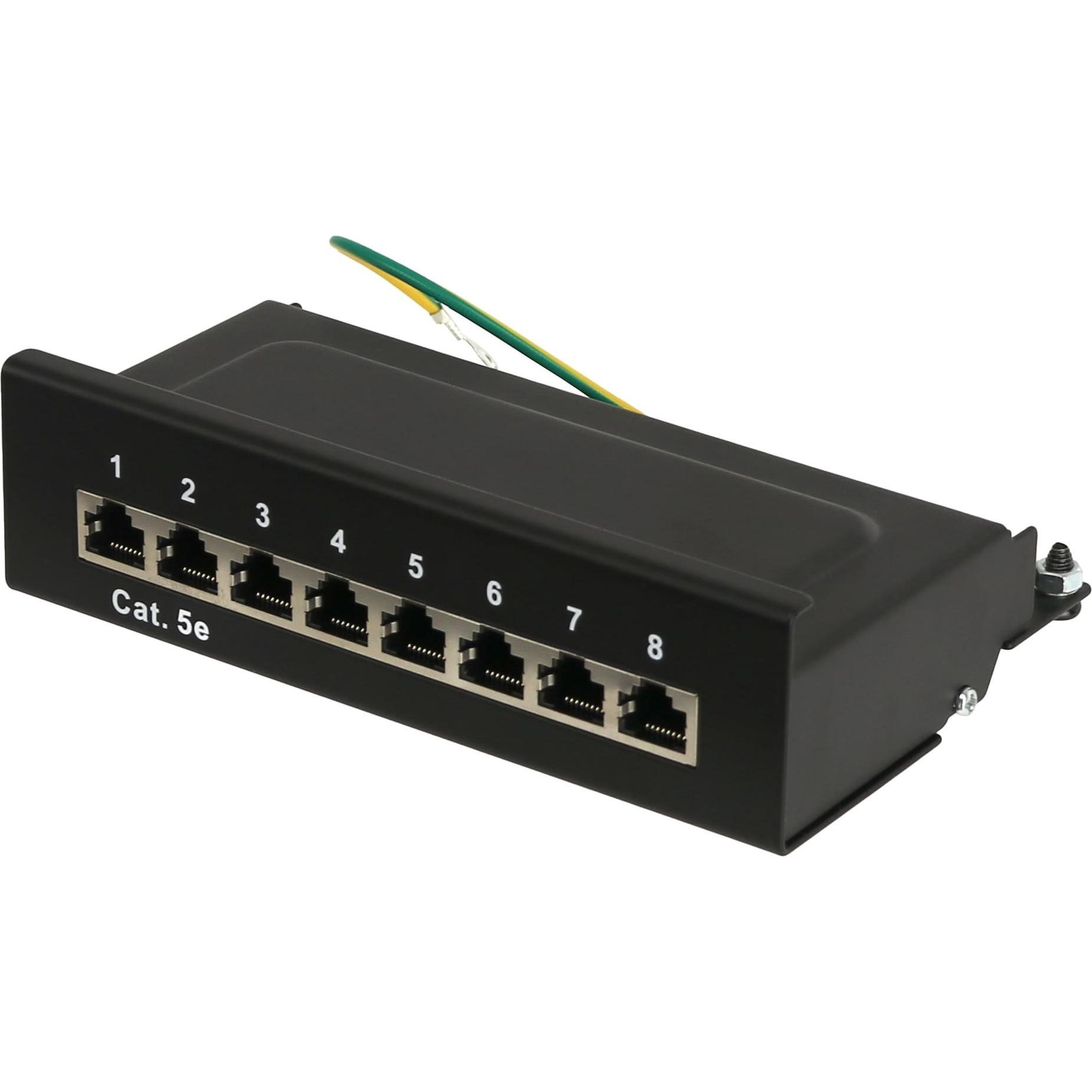 Thumbnail - Red4Power CAT.5e Patchpanel R4-N107S, 8-fach, schwarz, Server Zubehör, Schwarz