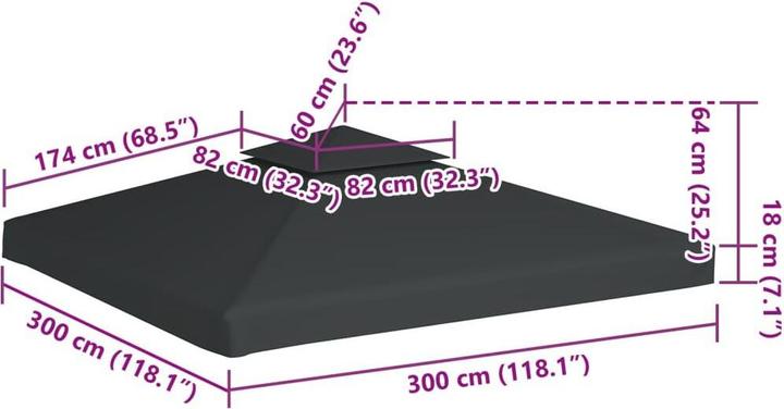 Actual product image vidaXL Xerane (300 cm, 300 cm)