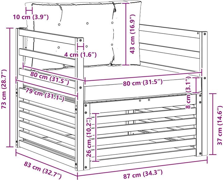 Produktbild vidaXL Outdoor-Sofa