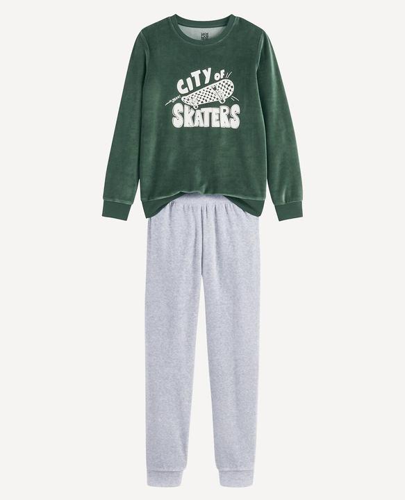 Actual product image La Redoute Collections Pyjama aus Samt mit Skaterprint (98)