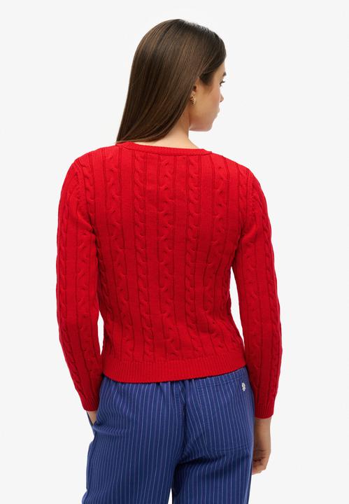Produktbild Superdry Feinstrickpullover mit Zopfdesign, Rundhalsausschnitt, Damen (XS)