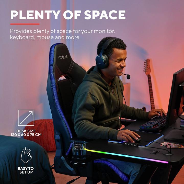 Produktbild Trust GXT 709 Luminus Gaming LED-Schreibtisch