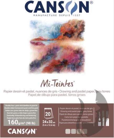 Canson Zeichenpapier Mi-Teintes, im Block, 240 x 320 mm (160 g/m², 20 x)