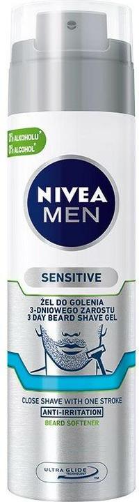 NIVEA MEN Men Sensitive żel do golenia 3-dniowego zarostu 200ml (200 ml, Scheergel)