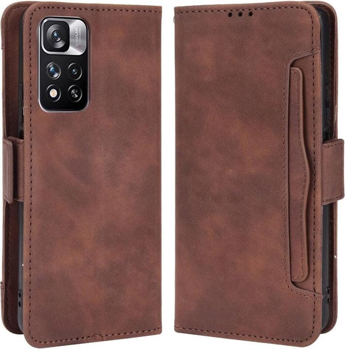 Cover-Discount Xiaomi Redmi Note 11 Pro+ - Etui mit vielen Kartenfächer braun (Xiaomi Redmi Note 11 Pro)