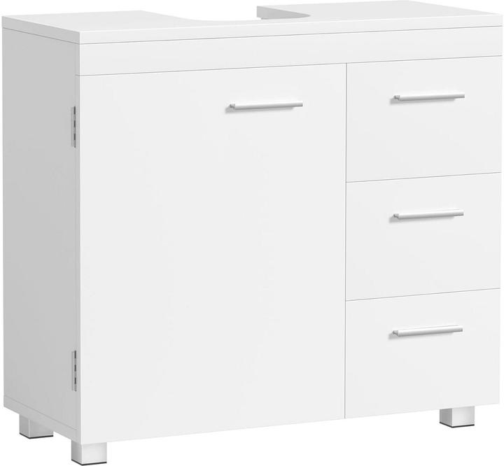 Vasagle Waschbeckenunterschrank 30 x 64 cm, Weiss, Tiefe: 70