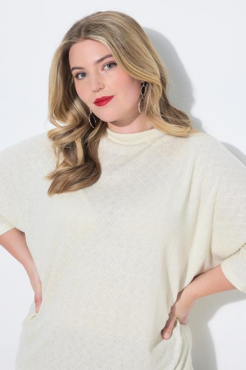 Produktbild Miamoda Pullover, Rhomben-Struktur, Glitzereffekt, Stehkragen (58, 60)