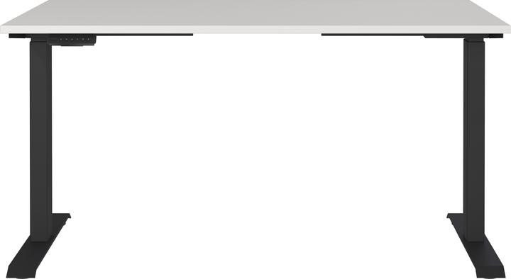 Actual product image Germania JET height-adjustable desk light grey rectangular, T-leg frame black 140.0 x 80 (140 x 80 x 72 cm)