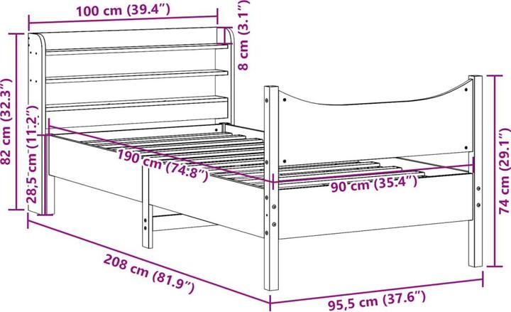 Actual product image vidaXL Bettrahmen (140 x 200 cm)