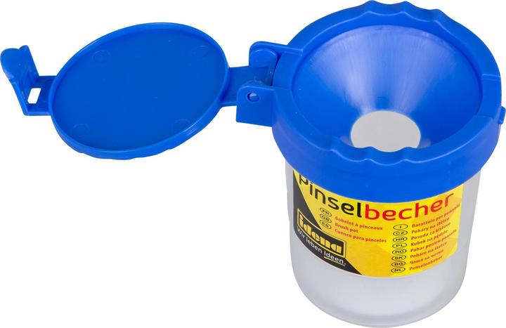 Actual product image Idena Brush cup with lid,plastic