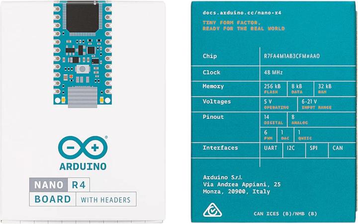 Actual product image Arduino Nano R4 (with headers)