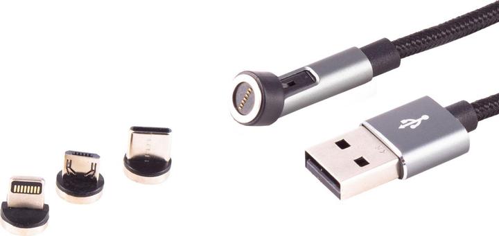 Produktbild Shiverpeaks S/CONN maximum connectivity Universal--USB-A Magnetkabel, 3in1, 540°, 7-Pin, schwarz, 2,0m (2 m)