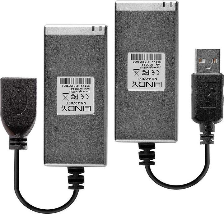 Produktbild Lindy USB 2.0 MM LWL/Fibre Optic Extender 200m Multi Mode Fibre