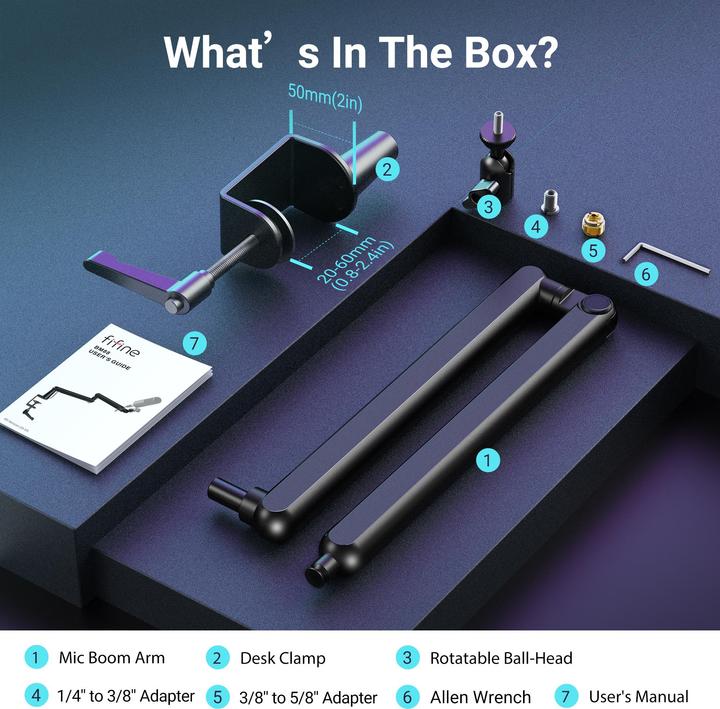 Produktbild Fifine - BM88 - Professionele Microfoon Arm - Boom Arm - In hoogte verstelbaar - 360