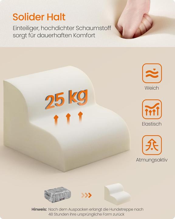 Immagine prodotto Feandrea Haustiertreppe mit 2 Stufen (Cane, Gatto, Lavabile)