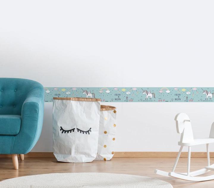 Immagine prodotto A.S. Création Bella nursery per bambini dolce unicorno con unicorni (15 x 500 cm)