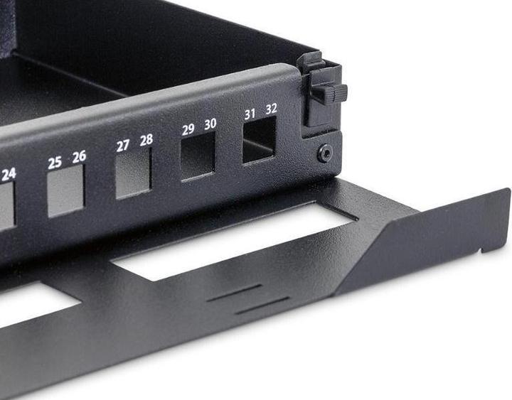 Produktbild Triton RAB-FO-X68-A1 - Ausziehbares 19-Opto-Patch-Panel 1HE, für 16 x LC Duplex Square, RAL9005, schwar