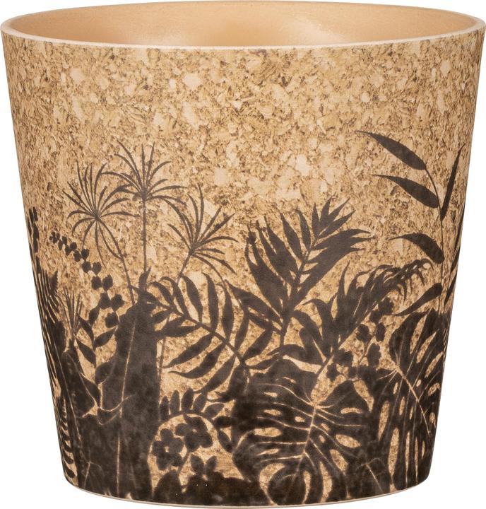 Actual product image Scheurich Cork Style, ceramic flower pot, colour: Cork Jungle, 14 cm diameter, 11.2 cm high