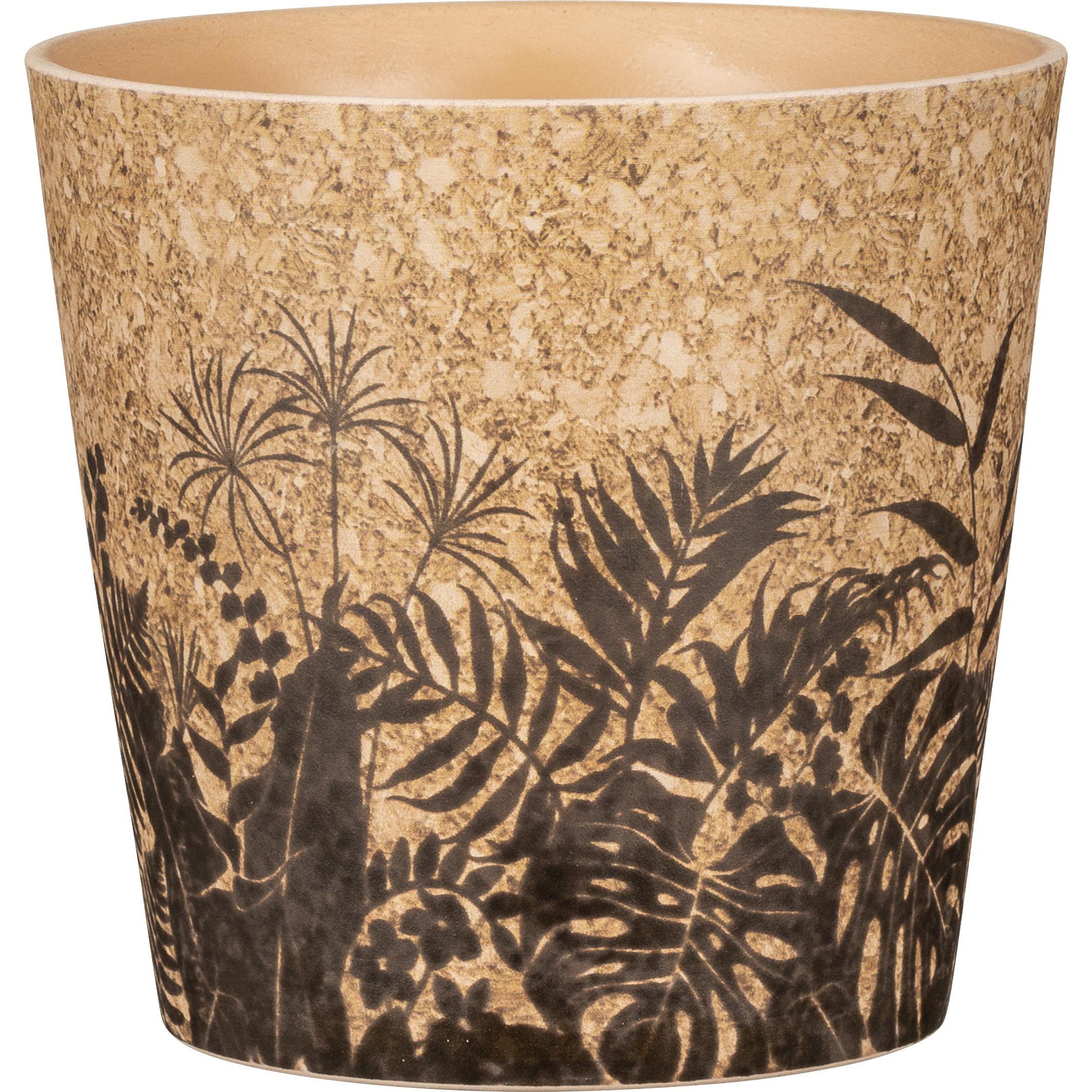Scheurich, Vaso da fiori, Cork Style, vaso da fiori in ceramica, colore: Cork Jungle, diametro 14 cm, altezza 11,2 cm (14 cm)