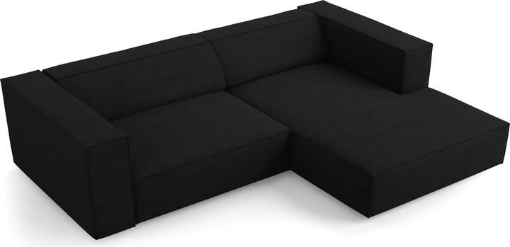 Actual product image Cosmopolitan Design Right Corner Sofa, "Arendal", 3 Seats, Black, 224x166x70 Made in Europe (3-seater, Corner sofa)