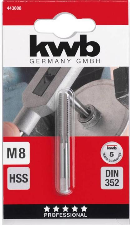 Produktbild kwb 443008 Einschnittgewindebohrer 1 Stück M8 1.25 DIN 352 HSS 1 St.