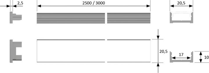 Produktbild Halemeier LED Ein-/Anbauprofile ChannelLine D mit Lichtblende