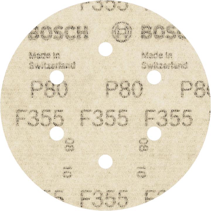 Image du produit Bosch Professional Zubehör PRO F355 Feuille abrasive, 150 mm, G80 (80)