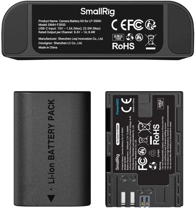 Produktbild SmallRig 5484 Turbo Charging Kit for LP-E6NH Camera Batteries (Kamera Akku Ladegerät)