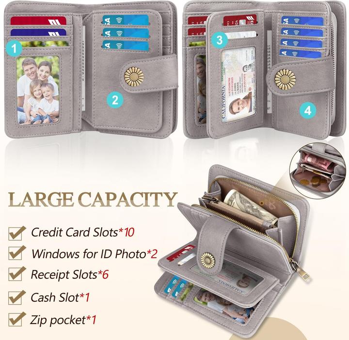 Produktbild Only-Bags.Store Brieftasche Grosse Kapazität PU-Leder Vintage Brieftasche