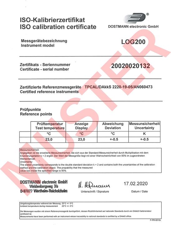 Valori nutrizionali e ingredienti TFA Registratore di dati termici LOG200