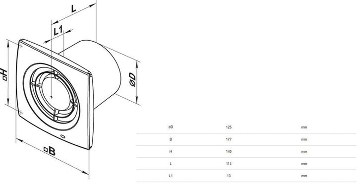 Productafbeelding Haushalt Uitlaatventilator 125x1t