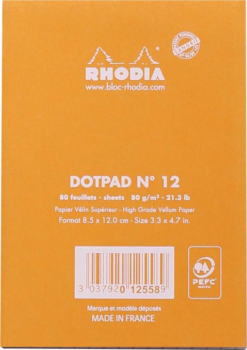 Produktbild Rhodia Dot Pad (12 x 8.5 cm, Speziallineatur, Weicher Einband)