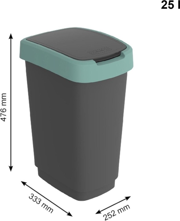 Image du produit Rotho Sac poubelle Twist 25L noir vert foncé (25 l)