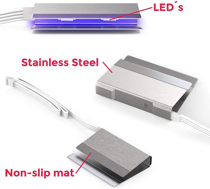 Image du produit B.K.Licht Éclairage LED de la tablette en verre, set de 4