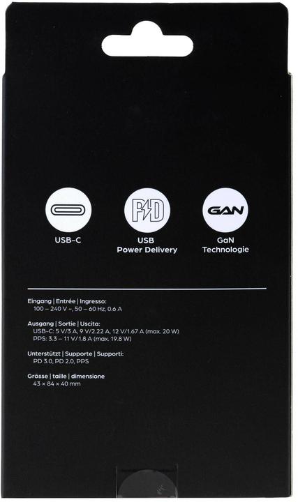 Produktbild Onit USB-Wandladegerät Single 1C 20 W GaN Weiss (20 W, 1 Port)