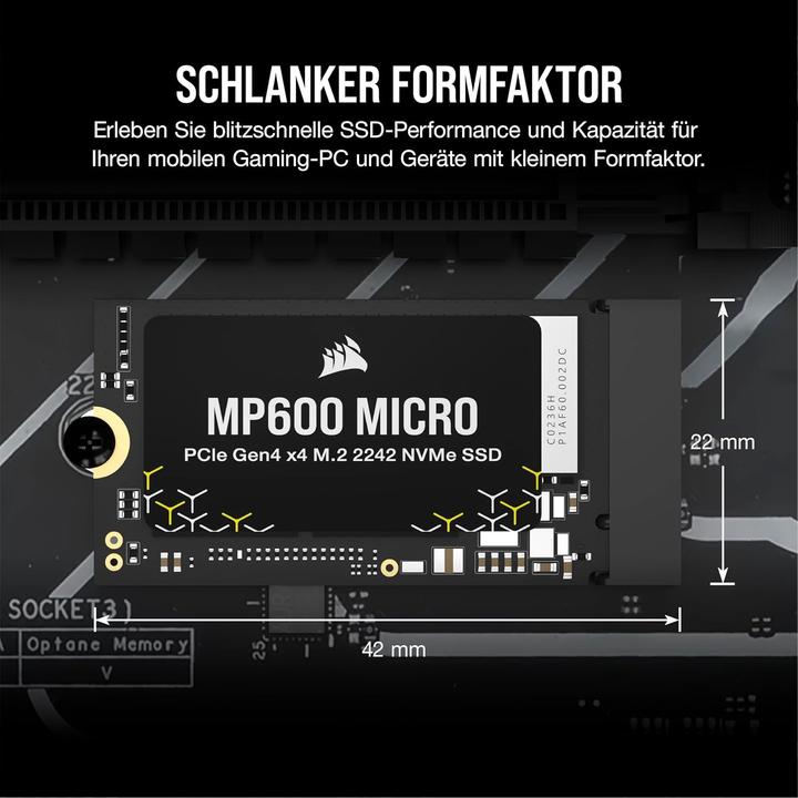 Produktbild Corsair MP600 Micro (1000 GB, M.2 2242)