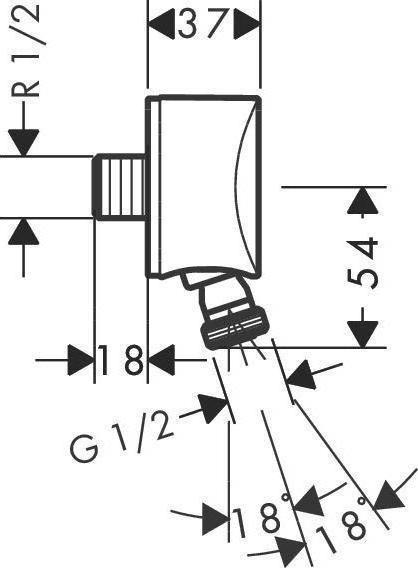 Immagine prodotto hansgrohe Raccordo HG FIXFIT S con valvola antiriflusso e giunto a sfera cromato