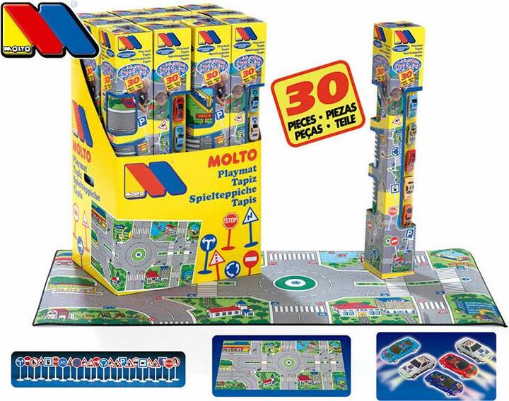 Image du produit Molto Tapis de jeu avec voitures, panneaux de signalisation (124 x 60 cm)