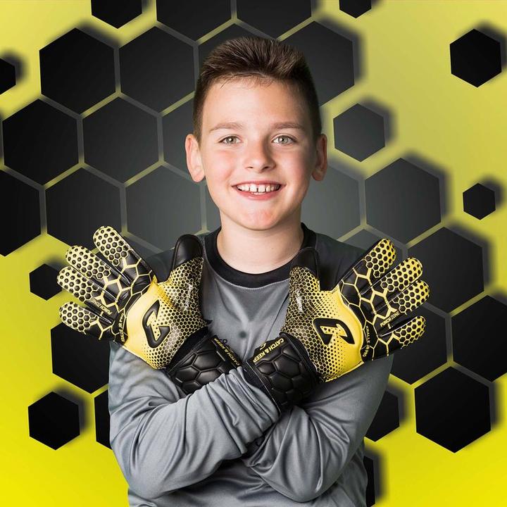 Produktbild Catch & Keep Fussballhandschuhe Kralle Junior Pro 3.0 Gr. 7 Gelb Torwart Keeper Goalie Handschuhe (7)