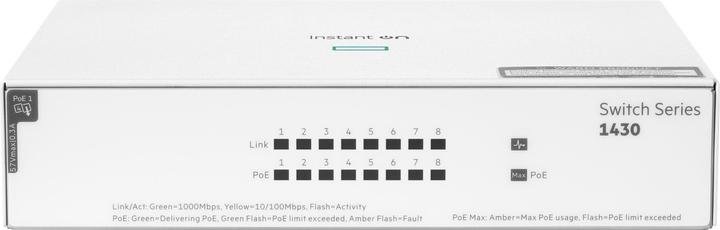 Immagine prodotto HPE Aruba Instant On 1430 8G Class4 PoE 64W, Unmanaged, L2, Gigabit Ethernet (8 porte)