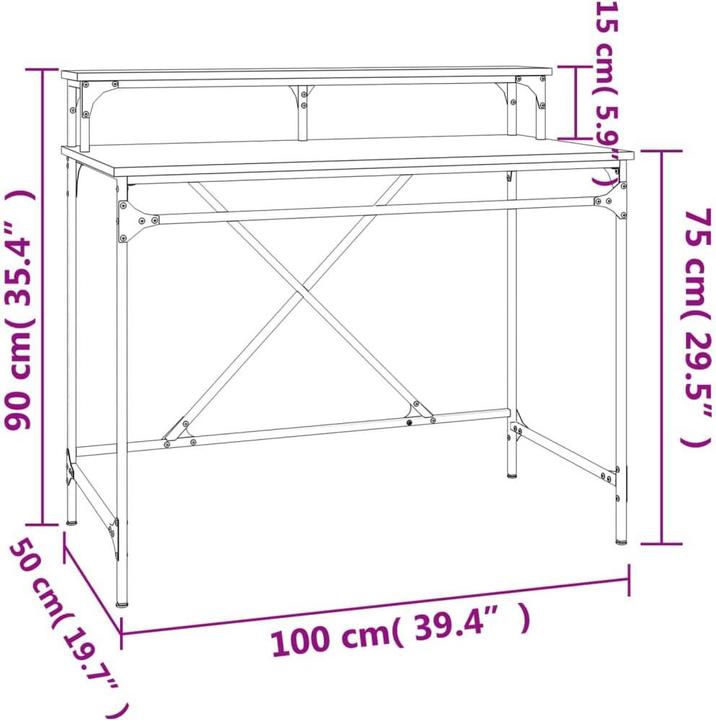Produktbild vidaXL Schreibtisch (100 x 50 x 90 cm)